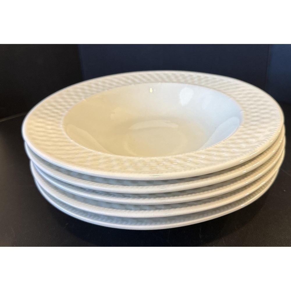 Oneida Westerly Basket Rimmed Soup Pasta Bowls Bowl 9 Inch Vintage Set Of 5